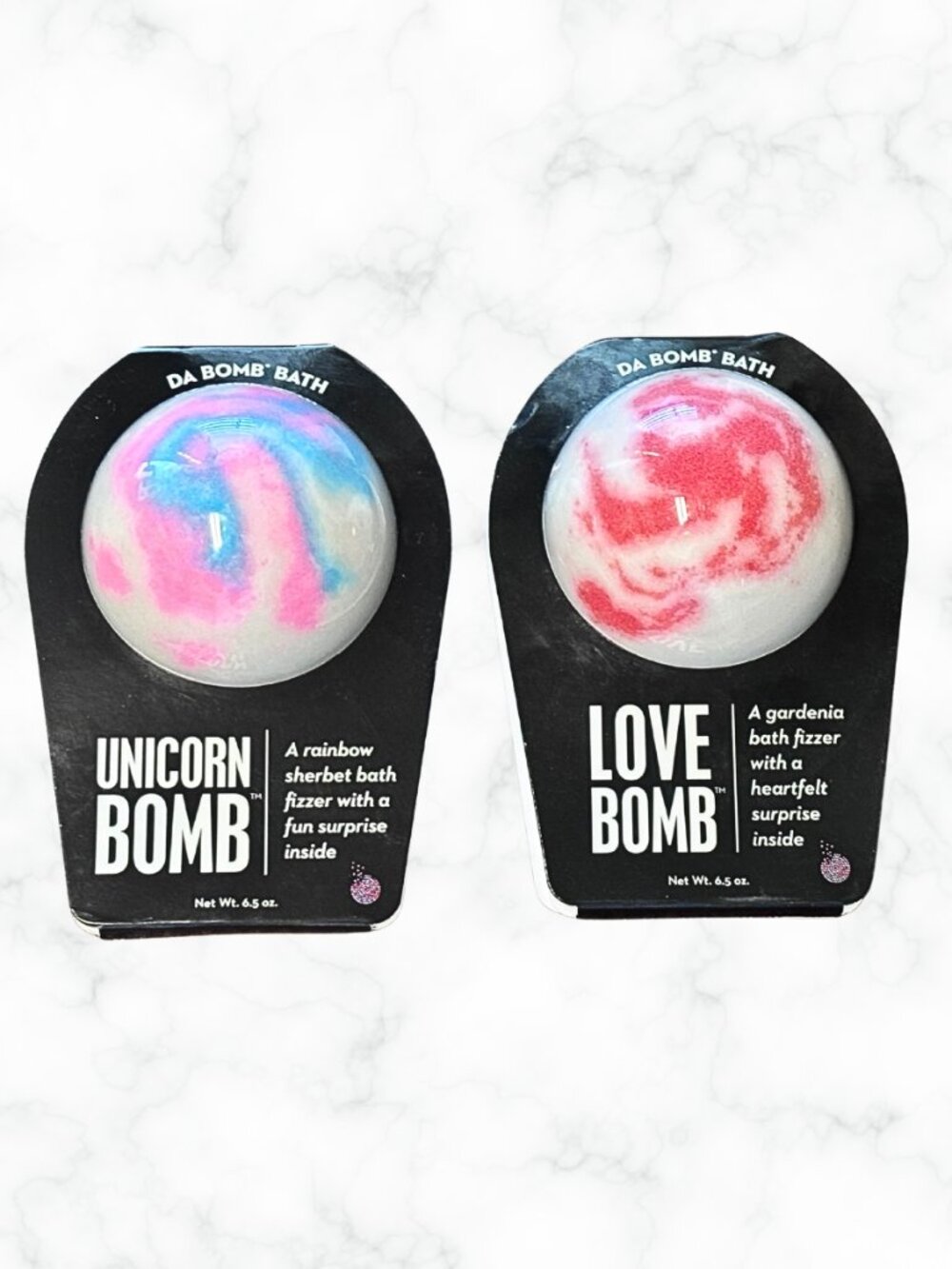 NIP | DA BOMB Unicorn Bomb™ & Love Bomb™ Bath Fizzers | 6.5 oz Scented Bath Bomb